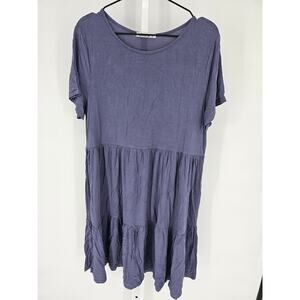 Levaca Womens Sz XL Short Sleeve Knee Length Dress Light Slate Blue